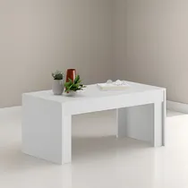 Comprar Mesa Ratona Auxiliar Mesita De Centro Living Lateral Deco Color Blanco