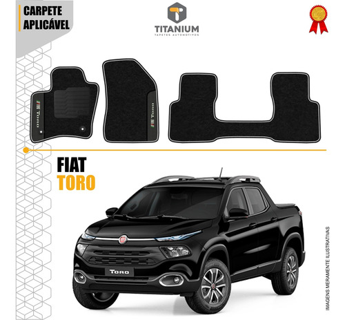 Imagem 3 de 4 de Jogo Tapete Fiat Toro 3pçs 2015 A 2021 Carpete Linha Prime