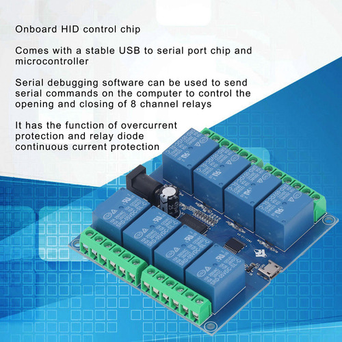 Módulo De Control De Relé, Unidad Usb Gratuita, 8 Canales, 5