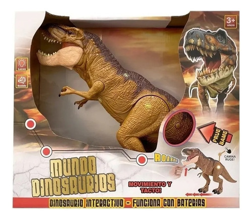 Dinosaurio Interactivo Poppi Luz Sonido Y Movimiento T-rex Color Marrón Personaje T-Rex Grande