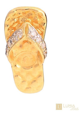 Pingente Sandália Com Diamantes Em Ouro 18k