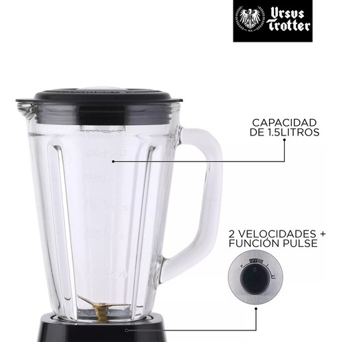 Licuadora 1.5l Ut-titan500-b Negra Ursus Trotter