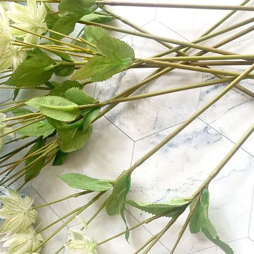 5 Pcs Flores Artificiales Loto Nieve - Decoración Para Hogar