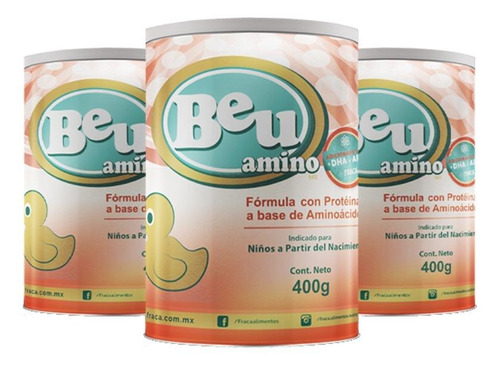 Leche de fórmula en polvo Fraca Beu Amino sabor natural en lata de 3 de 400g - 0  a 12 meses