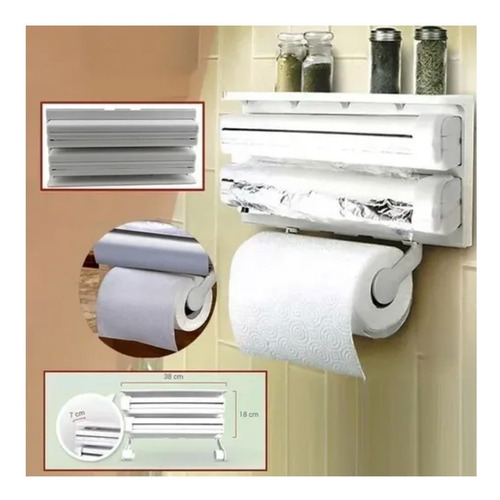Imagen 7 de 8 de Dispensador Triple Soporte De Papel Alusa Aluminio