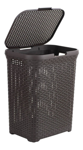 Imagen 4 de 8 de Cesto Canasto Para Ropa Rattan 60 Litros Con Tapa