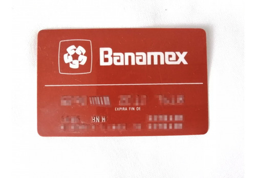 Tarjeta Antigua Caducada Del Banco Banamex De Los 80s (Usado)