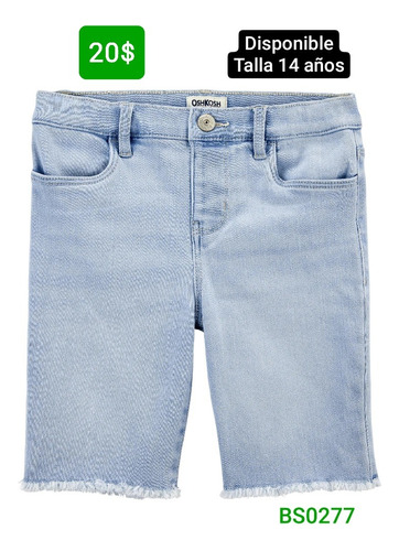 Bermuda Jeans Para Niña 14 Años Bs0277