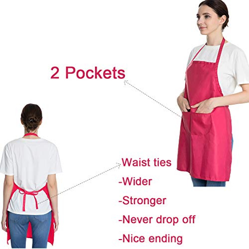 Delantal Rosa De 6 Piezas Para Mujeres Y Adultos, Unisex, Du