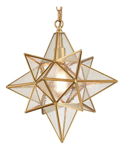 Lámpara Colgante Estrella Moravian De Tengiants, Dorada,