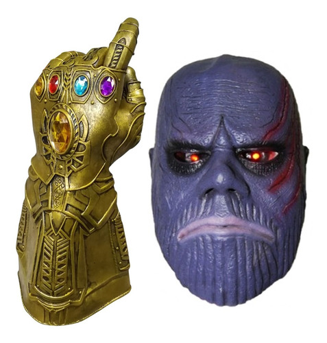 Set Disfraz Thanos Avengers Máscara Látex 8316 + Guante 3845