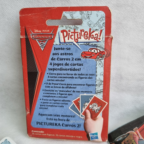 Jogo Cartas Pictureka! Carros 2 Disney Hasbro Completo Usado (Usado)