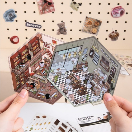 Pegatinas 3d Con Escenas De Cabina Para Niños En Miniatura