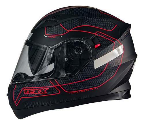 Capacete Moto Texx G2 Panther Dupla Viseira Vermelho Fosco
