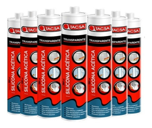 Pack X24 Sellador Adhesivo Silicona Acetica 280ml Tacsa