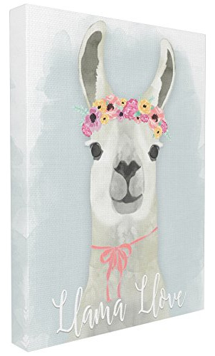 The Stupell Home Decor Collection Llama Love Pink Flower Tia