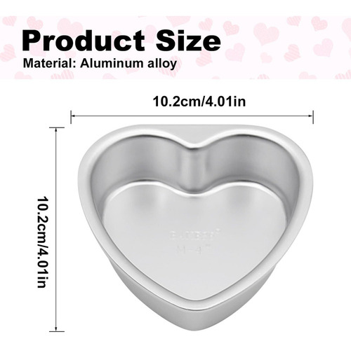 Cz Juego 5 Moldes For Pasteles En Forma Corazón 4 Pulgadas