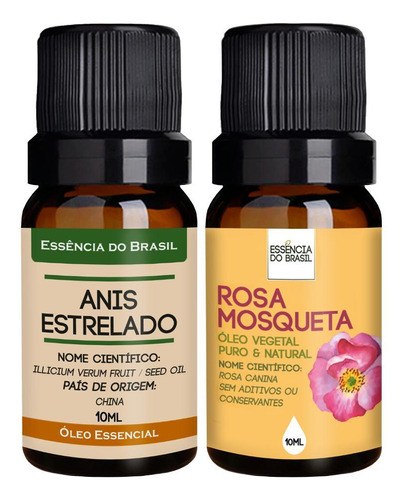 Kit Óleo Essencial Anis-estrelado + Vegetal R. Mosqueta 10ml