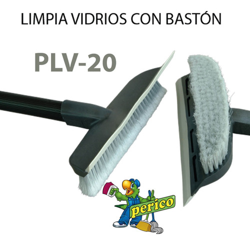 3 Limpia Vidrios Cepillo Y Jalador C/ Bastón Plv20 Perico