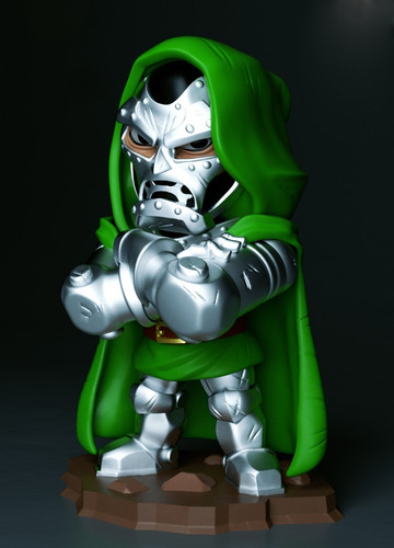 Imagen 3 de 4 de Muñeco Dr Doom Marvel Figura Chibi Coleccion