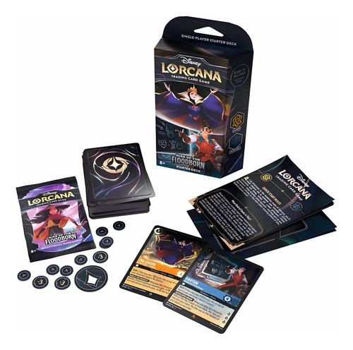 Disney Lorcana Tcg: Rise Of The Floodborn Starter Deck A & S Idioma Inglês Amber & Sapphire
