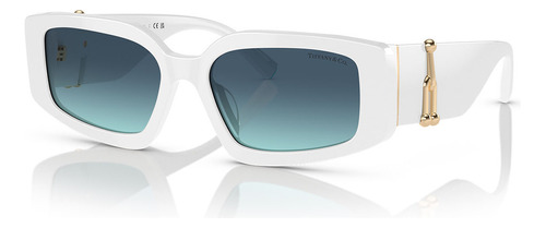 Óculos De Sol Tiffany & Co Tf4208u 83579s-54 Cor Branco Armação Branco Haste Branco Lente Azul