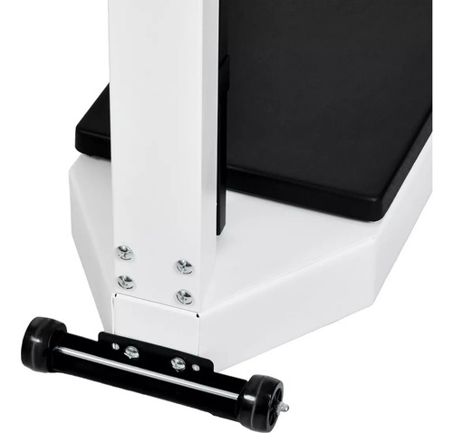 Báscula Con Estadimetro Soporta 200kg, Tallímetro 1.9 M Color Blanco