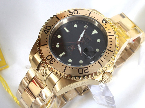 Invicta Grand Diver Automatico 24766 Em Aço 47 Original Mm 1 Cor da correia Dourado Cor do bisel Preto Cor do fundo Preto