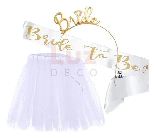 Kit Vincha Banda Y Tutu Bride To Be Despedida De Soltera