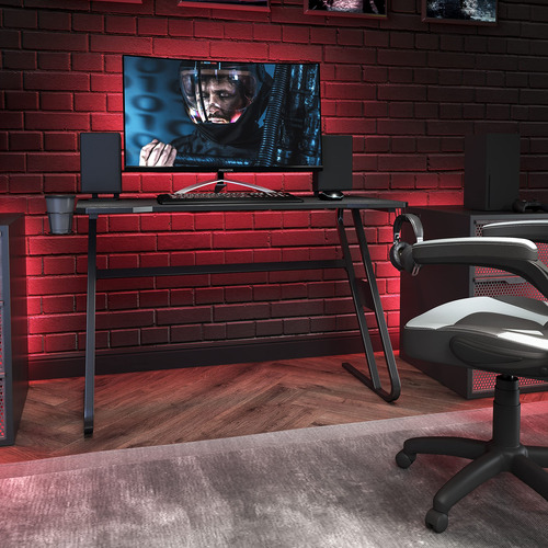 Flash Furniture Fisher Escritorio Ergonómico Negro Para