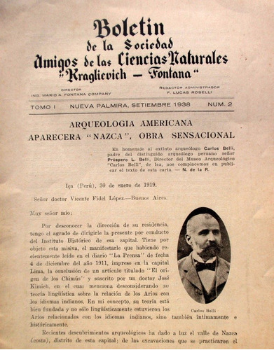 Nueva Palmira 1938 Revista Sociedad Amigos Ciencias Fontana