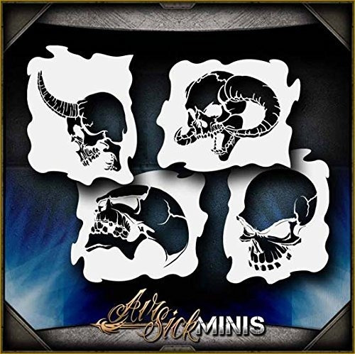 Mini Calavera 2 Set Airsick Aerografo Stencil Template