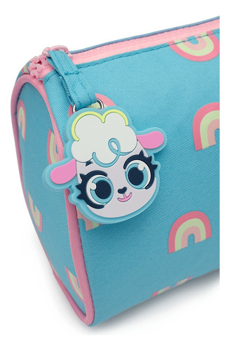 Necessaire Grande Ovelha Cor Azul Desenho Do Tecido Arco Iris