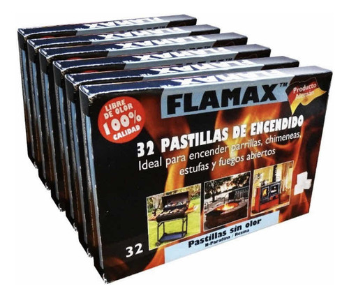 6 Cajas 32 Pastillas S/olor Iniciador Fuego Quincho Parrilla