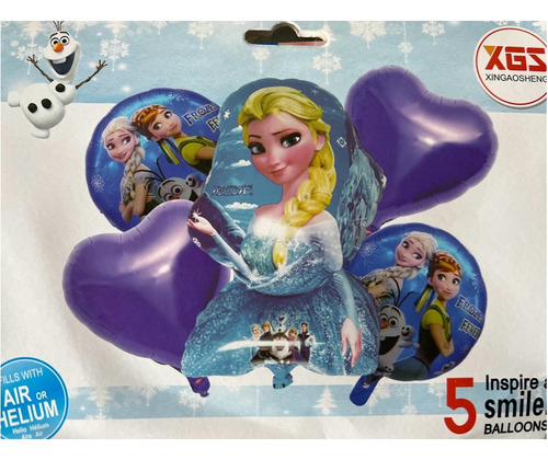 Bouquet 5 Globos De Elsa Frozen