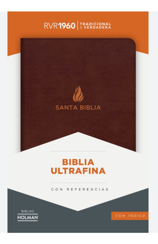 Biblia Ultrafina Marrón Piel Fabricada Con Indices Rvr60