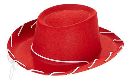 Chapéu Feltro Vermelho Cowboy Vaqueiro Rodeio Fantasia