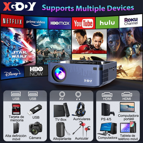 Proyector Xgody X1 Pro 9000lm