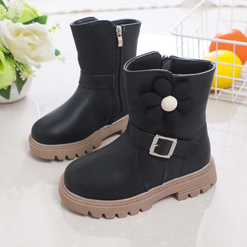Botines K Para Niñas, Botas De Piel Con Suela Suave Para Niñ