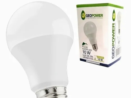 Imagen 4 de 4 de Paq. 10 Foco Led 10w E26 A19 Lampara Candil Farol Watts Frio