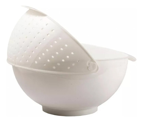 Bowl Colador 2 En 1 De Verduras Plus Solutions Color Blanco