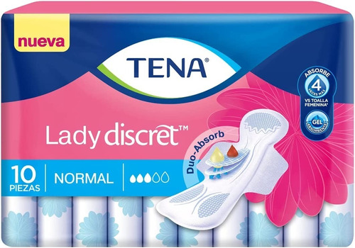 Tena Lady Discret Normal Incontinencia Ligera;  50 Piezas