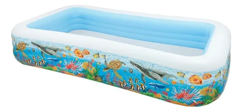 Alberca inflable rectangular Intex 58485 Marino de 305cm x 183cm x 56cm 1020L multicolor caja
