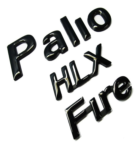 Emblemas Fiat Palio Hlx Fire 1.8 Negros Repuestos Pega 3m
