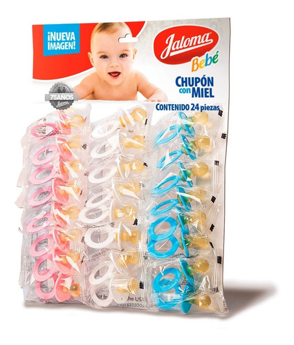 Chupón Con Miel Económico Libre Bpa 24 Piezas Color Blanco