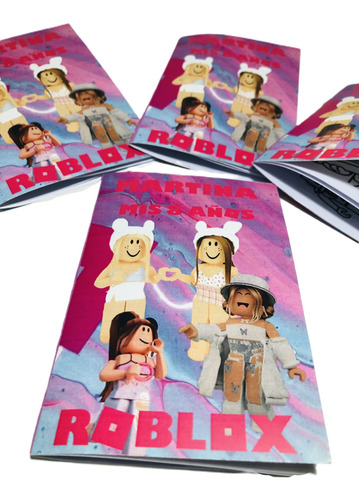 Souvenir Librito Colorear Personalizado X 10 Roblox Rosa