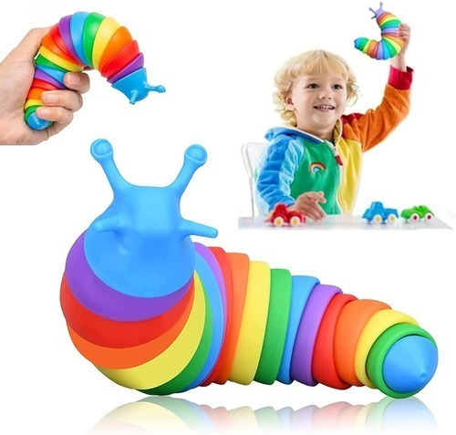 Gusano Articulado Gigante De Colores Fidget Toy