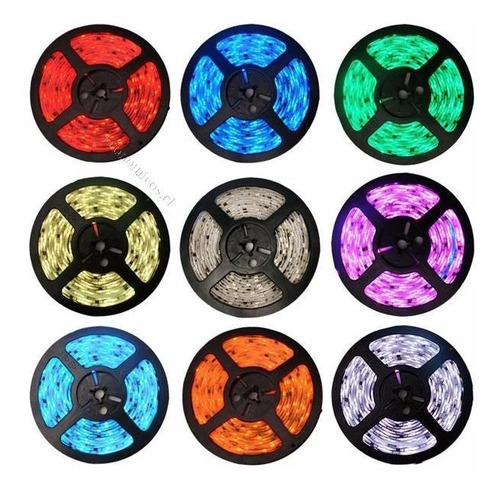 Cinta Led 5050 5 Metros Control + Pack Completo X 6 Colores