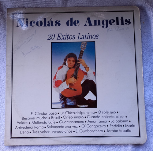 Nicolas De Angeles, 20 Exitos Latinos, Lp, Vinilo, Acetato