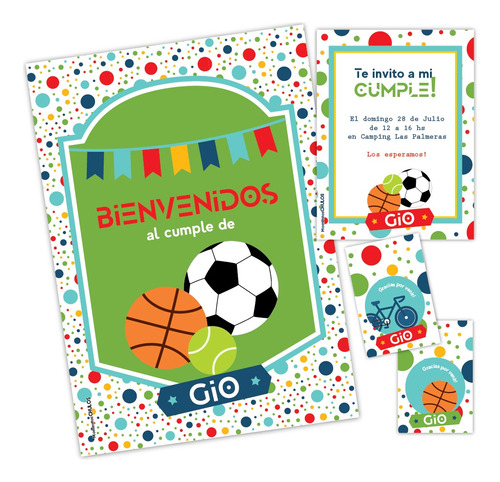 Kit Imprimible Deportes Fútbol Basquet Tennis Ciclismo Bici